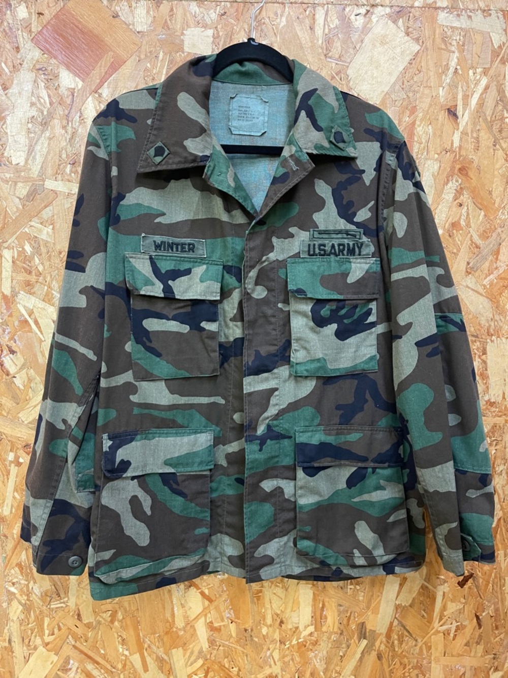 U.S. Army Woodland Camouflage Field Jacket  with patches - Green Brown Black
